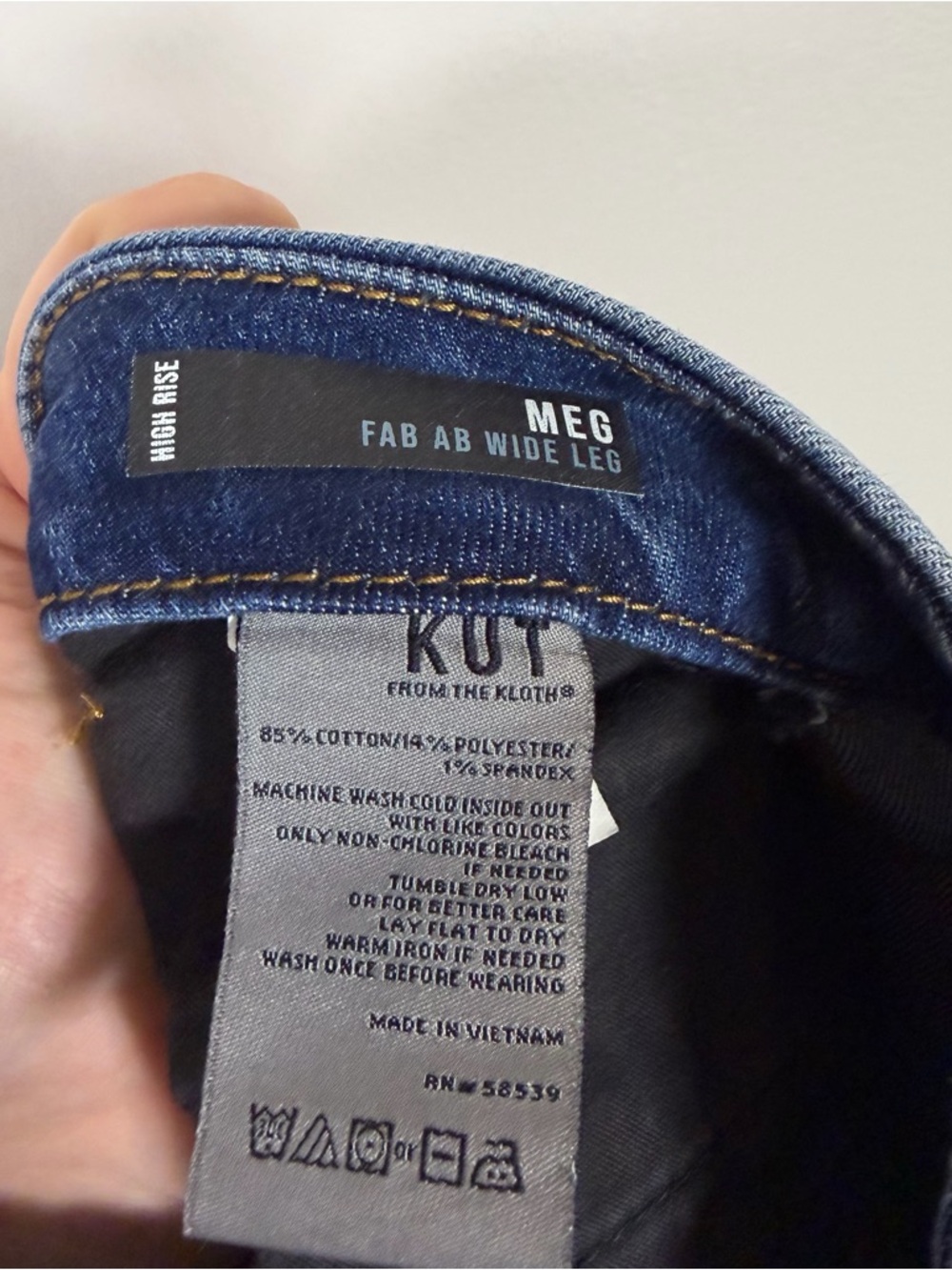 Kut From The Kloth Meg Fab Ab Wide Leg High Rise Blue Jeans Womens Size 18P - Picture 7 of 7